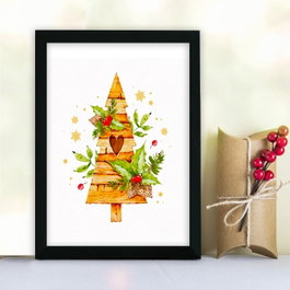 Wallity Cuadro Decorativo Enmarcado en MDF 24 x 29 cm Multicolor